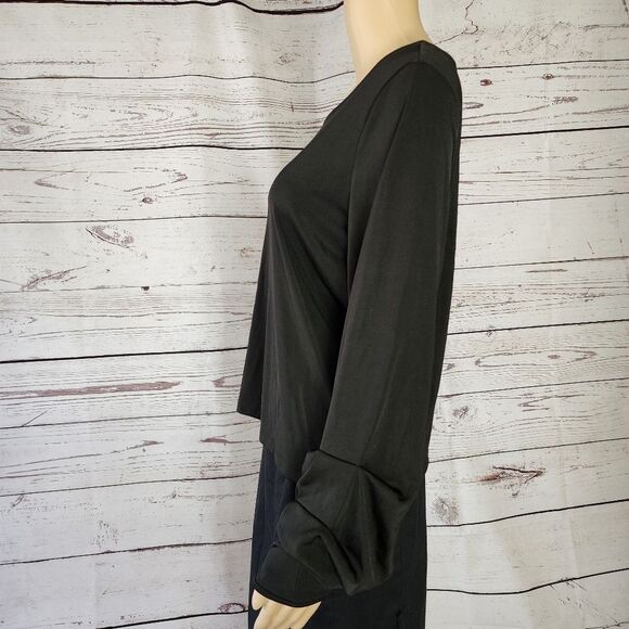Inc Black Long Sleeve Shirt Medium NWT - Picture 5 of 7
